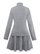 2PCS 1960s Knit Turtleneck Sweater & Pleated Skirt - vintage skirt, retro style