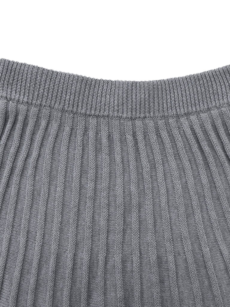 2PCS 1960s Knit Turtleneck Sweater & Pleated Skirt - vintage skirt, retro style