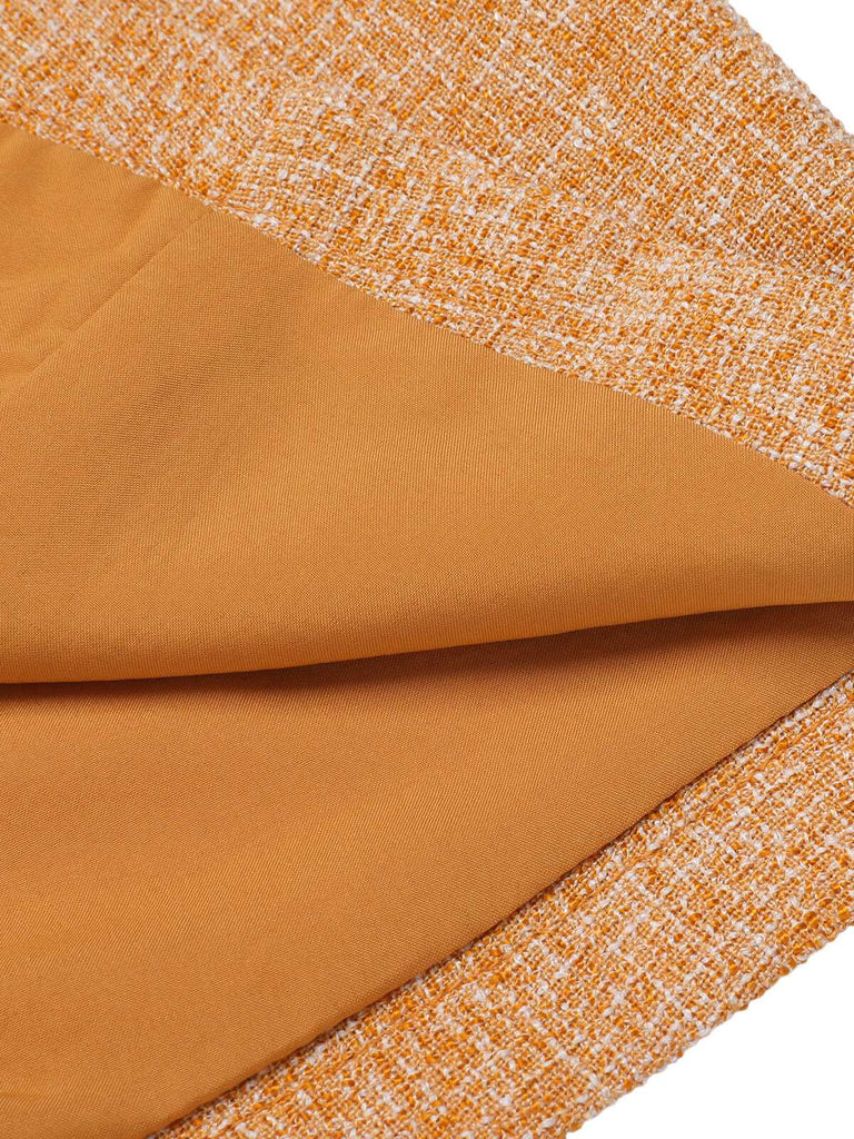 2PCS 1960s Orange Blouse & Tweed Mini Dress: timeless style reimagined