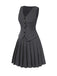 2PCS Dark 1960s Pinstripes Top & Pleated Skirt — 1960s elegance she can wear anywhere