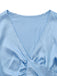2PCS 1960s Satin Tie-Front Crop Top & Shorts - vintage fashion, retro style