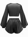 2PCS 1960s Satin Tie-Front Crop Top & Shorts - vintage fashion, retro style