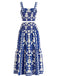 1940s Print Spaghetti Strap Skirt Set 4