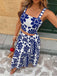 1940s Print Spaghetti Strap Skirt Set 2