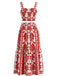 1940s Print Spaghetti Strap Skirt Set 7