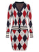 She sways in this 2PCS 1960s V-Neck Plaids Knitted Cardigan & Skirt and it's pure 1960s magic