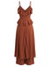 2PCS 1970s Cascading Ruffle Cami Top & Pants - vintage top, retro blouse for vintage lovers