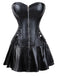 She sways in this 2PCS 1970s Gothic Faux Leather Bandeau Corset & Skirt and it's pure 1970s magic