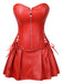 2PCS 1970s Gothic Faux Leather Bandeau Corset & Skirt — 1970s femininity that moves with her mood