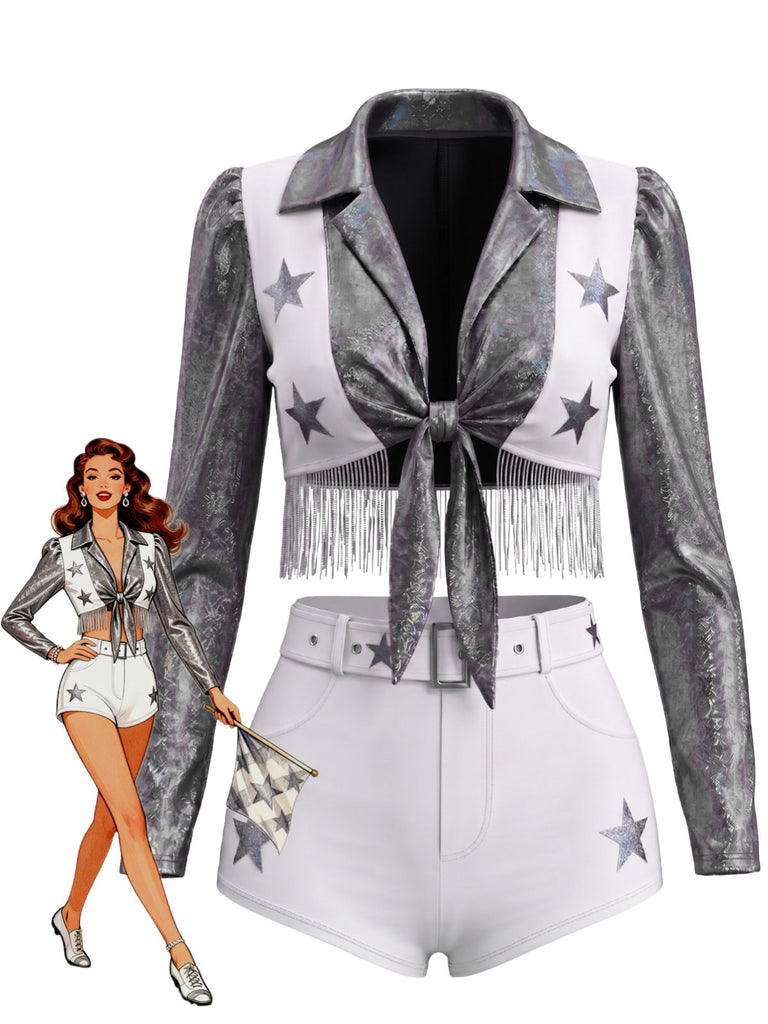 Grey 1950s Vintage Two Piece Set