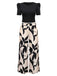 2PCS 1970s Solid Top& Leaf Print Pants - vintage fashion, retro style