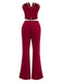 2PCS 1970s Strapless Metal Buckle Punk Top & Pants - vintage fashion, retro style