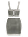2PCS 1980s Metallic Cross Neck Top & Skirt - vintage skirt, retro style