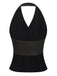 2PCS Black 1930s Halter Vest Top & Wide Leg Pants: a 1930s classic that whispers rather than shouts