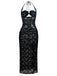 2PCS Black 1940s Lace Sheer Sleepwear Set - vintage nightgown, retro sleepwear, classic black