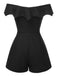 Black 1950s Gothic Bat Off-Shoulder Mesh Romper, vintage romper, retro jumpsuit - perfect for women who love vintage and retro fashion