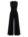 2PCS Black 1950s Mesh Top & Velvet Jumpsuit - vintage jumpsuit, retro fashion, classic black