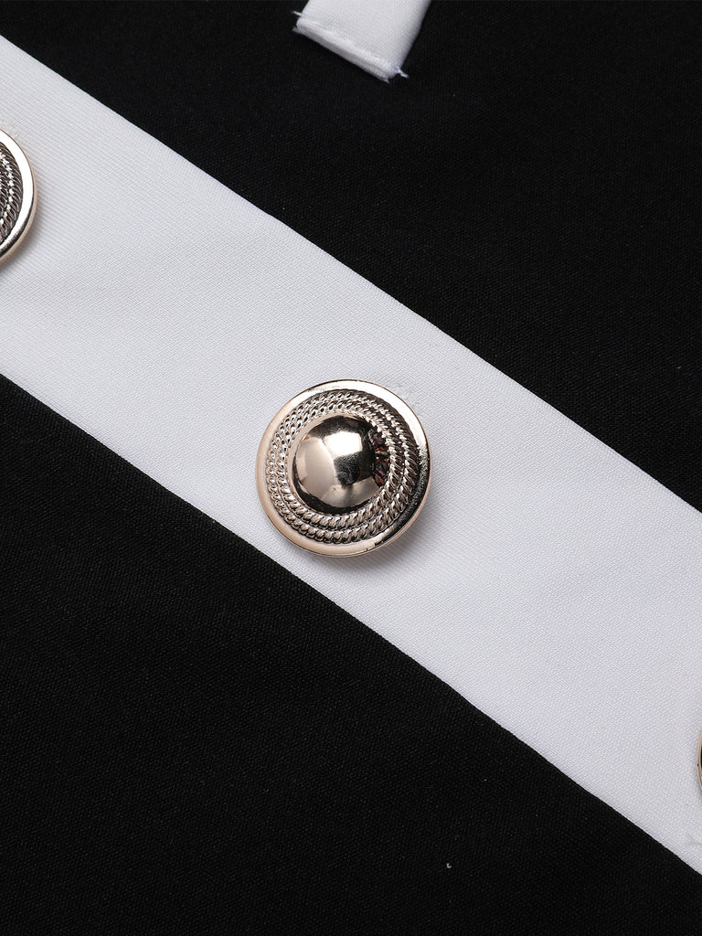 2PCS Black 1960s Solid Buttoned Top & Pants, vintage top, retro blouse - perfect for women who love vintage and retro fashion