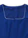 Dark Blue 1950s Floral Square Neck Belted Dress 4