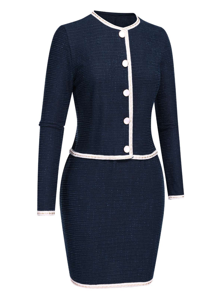 2PCS 1960s Contrast Short Coat | 1960s | vintage skirt, retro style