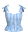 1960s Straps Plaid Ruffled Hem | 1960s | vintage blouse, retro top