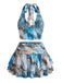 Blue 1930s Skirt Set 7