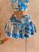 Blue 1930s Skirt Set