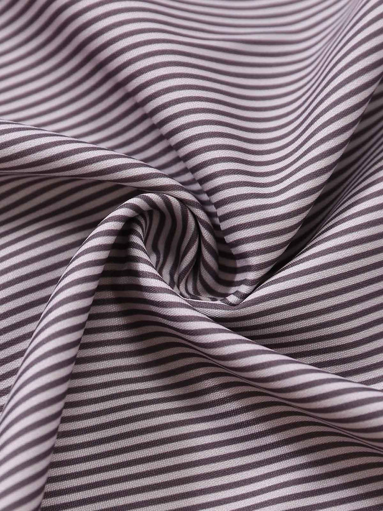 Brown 1950s Floral Striped Vintage Dress 6