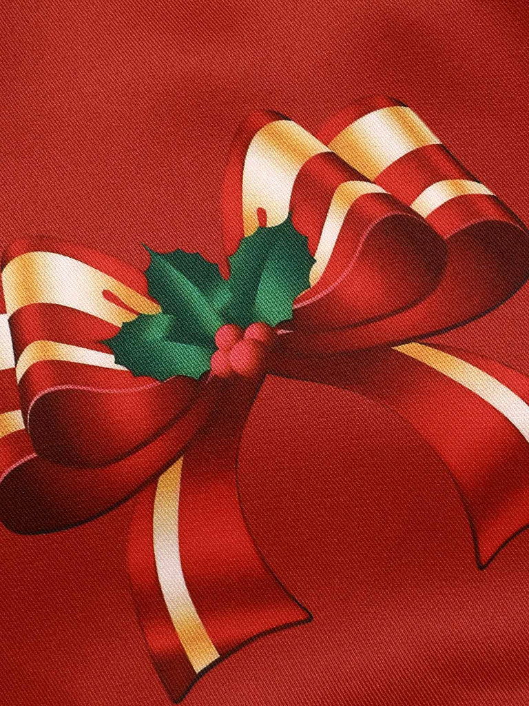 2PCS Christmas 1950s Strapless Bow Fur Dress & Shawl: where 1950s romance meets her modern spirit