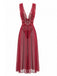 2PCS Deep Red 1980s Lace Color Block Knit Nightgown, vintage fashion, retro style - perfect for women who love vintage and retro fashion