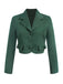 This 2PCS Green 1940s Lapel Button Blazer & Plaids Dress wraps her in 1940s elegance, one twirl at a time