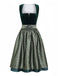 2PCS Green 1950s Square Neck Velvet Jacquard Dress & Apron, vintage dress, retro fashion, rockabilly, pin-up fashion - perfect for women who love vintage and retro fashion