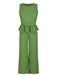 2PCS Green 1960s Ruffled Hem Top & Cropped Pants, vintage top, retro blouse - perfect for women who love vintage and retro fashion