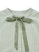 2PCS Green 1980s Tie-Neck Blouse & Solid Skirt - vintage skirt, retro style