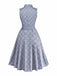 Grey 1950s Floral Vintage Classic Dress 3