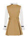 2PCS Khaki 1960s Ruffle Collar Megan's Costume Set - vintage fashion, retro style