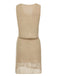 This 2PCS Khaki 1960s V-Neck Solid Vest & Skirt spins 1960s stories with every step
