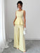 Light Yellow 1950s Ruffle Bow Two Piece Set 4