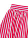 2PCS Pink 1940s Striped Strapless One-Piece Swimsuit & Cover-Up - vintage swimsuit, pin-up swimwear for vintage lovers