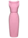 2PCS Pink 1960s Lapel Bowknot Blouse & Solid Spaghetti Strap Dress, vintage dress, retro fashion - perfect for women who love vintage and retro fashion