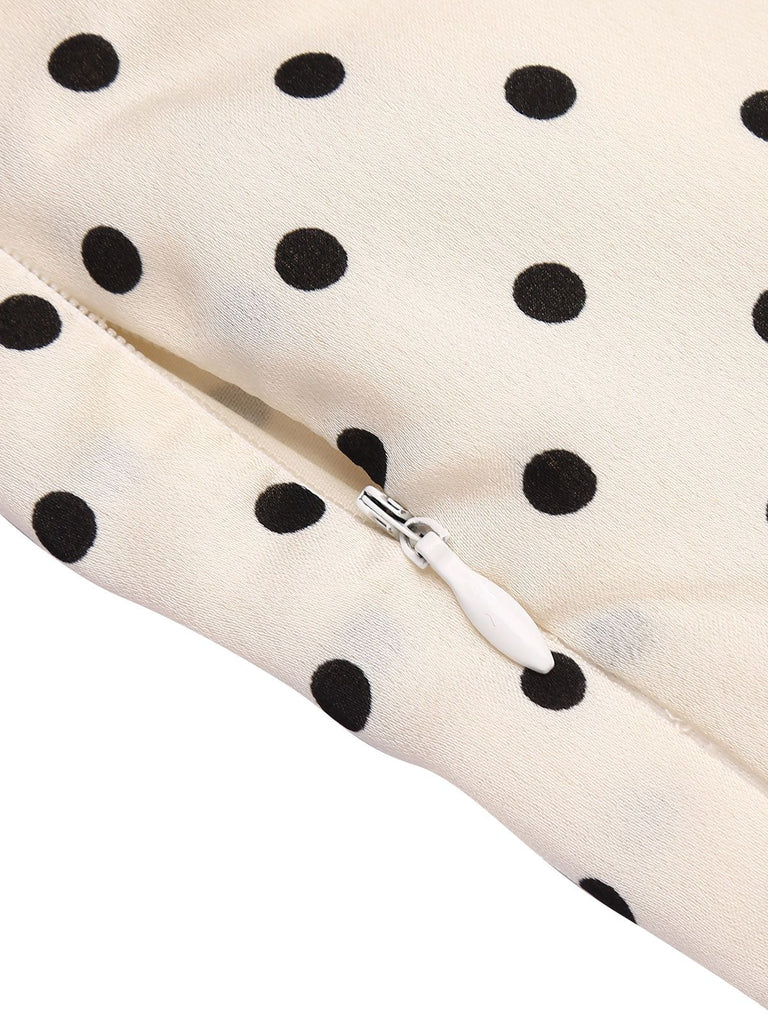 2PCS Polka Dot Ivory Pencil Dress & Sky Blue Strap Dress — vintage elegance for the modern woman