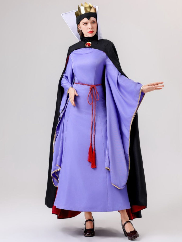 2PCS Purple 1940s Evil Queen Dress & Long Cloak — the kind of 1940s dress that makes strangers smile