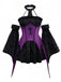 2PCS Purple 1980s Gothic Cross Witch Top & Skirt - vintage skirt, retro style