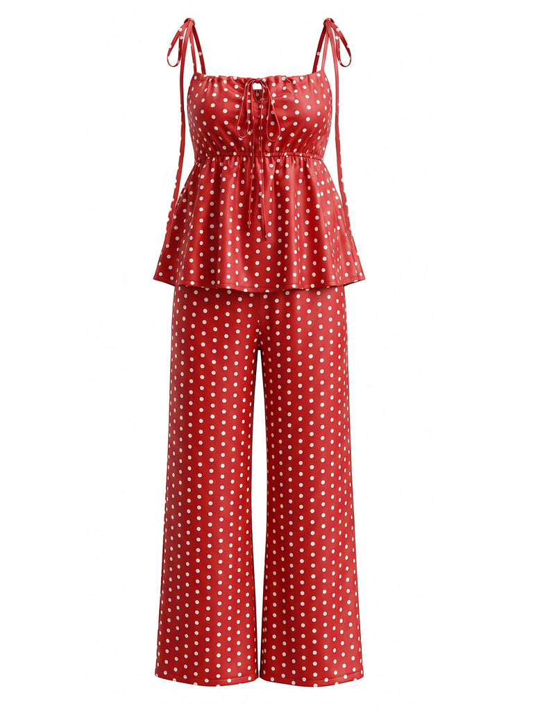 Red 1940s Vintage Classic Two Piece Set 2