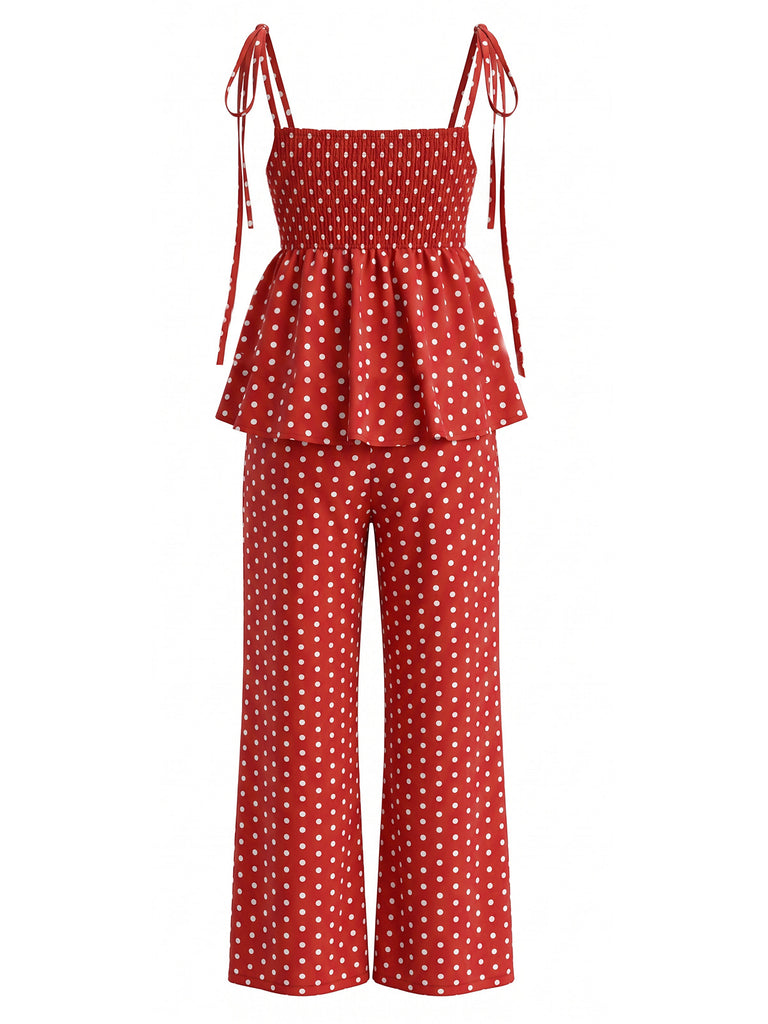 Red 1940s Vintage Classic Two Piece Set 3