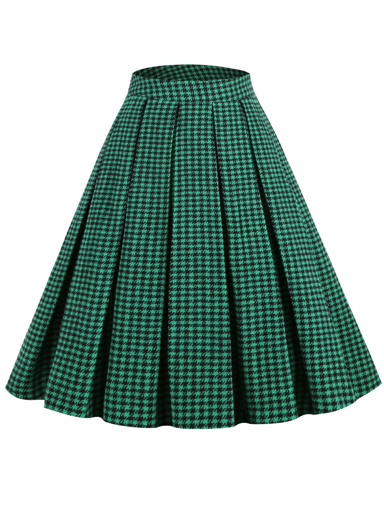 2PCS Black Retro Plaid Blazer & Panel Skirt, vintage skirt, retro style - perfect for women who love vintage and retro fashion