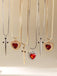 2PCS Vintage Rhinestone Heart-Shaped Ruby & Sword Necklace - vintage fashion, retro style