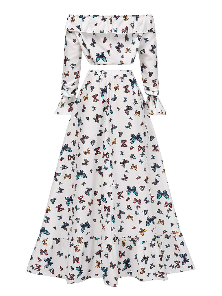 2PCS 1930s Ruffle Butterfly OffShoulder | 1930s | vintage skirt, retro style