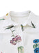 2PCS White 1960s Linen Floral Blouse & Shorts - vintage fashion, retro style, pure white