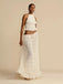 This 2PCS White 1970s Wrinkle Halter Backless Top & Skirts brings 1970s soul to her everyday